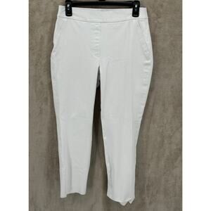 Spanx Pants Womens Medium Cream On the Go Slim Straight Ankle Stretch‎ Shaping